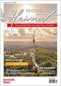 zur Seite Reiseziel Heimat Broschüre des Magazins Reiseziel Heimat mit dem Fernsehturm in Stuttgart